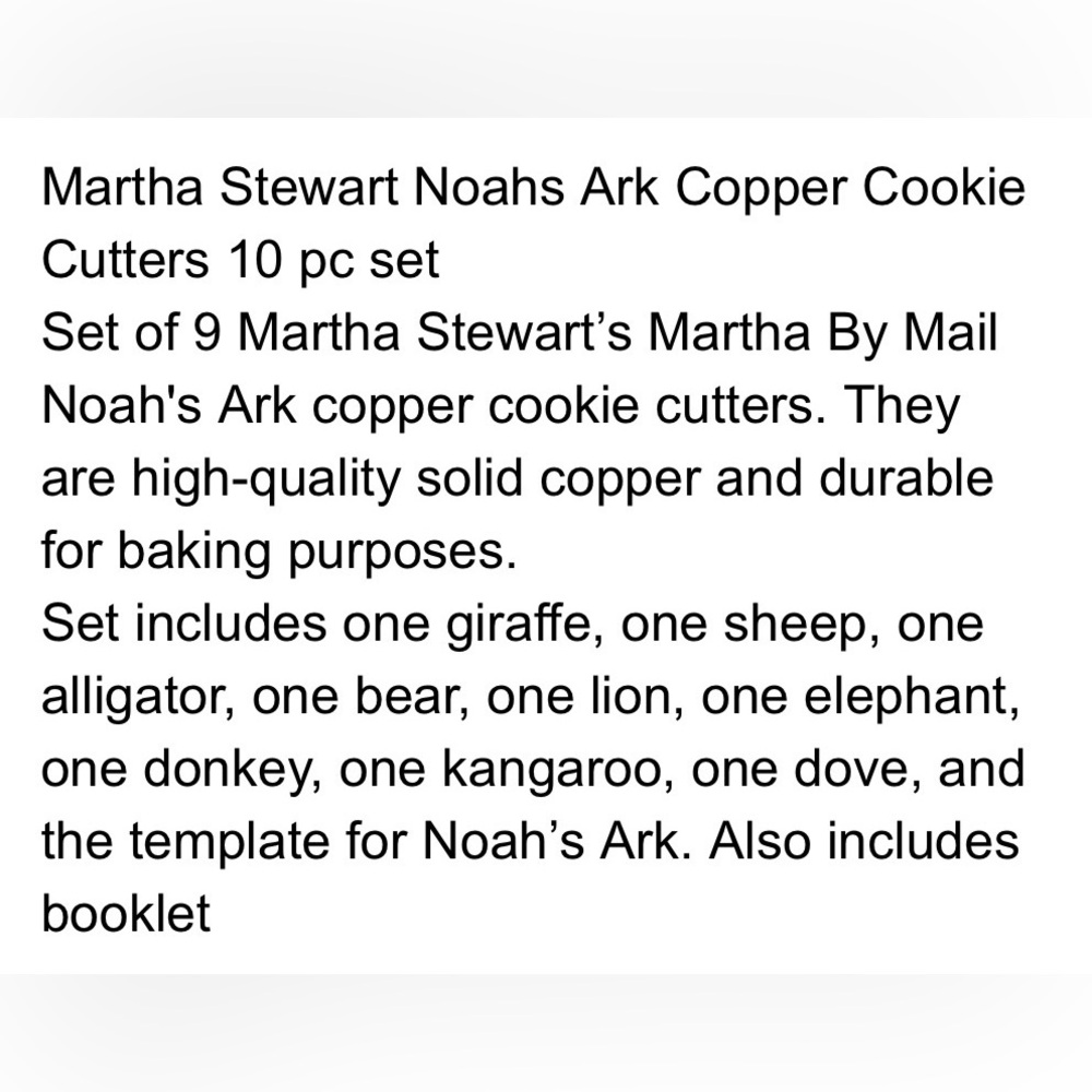 Martha Stewart Brass Cookie Cutters (Noah’s Ark) - Picture 5 of 5